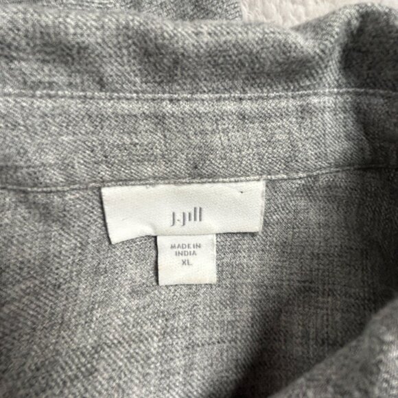 J. Jill Womens Gray Long Sleeve Button-Down Shirt XL Casual Pocket Lightweight - Picture 3 of 8